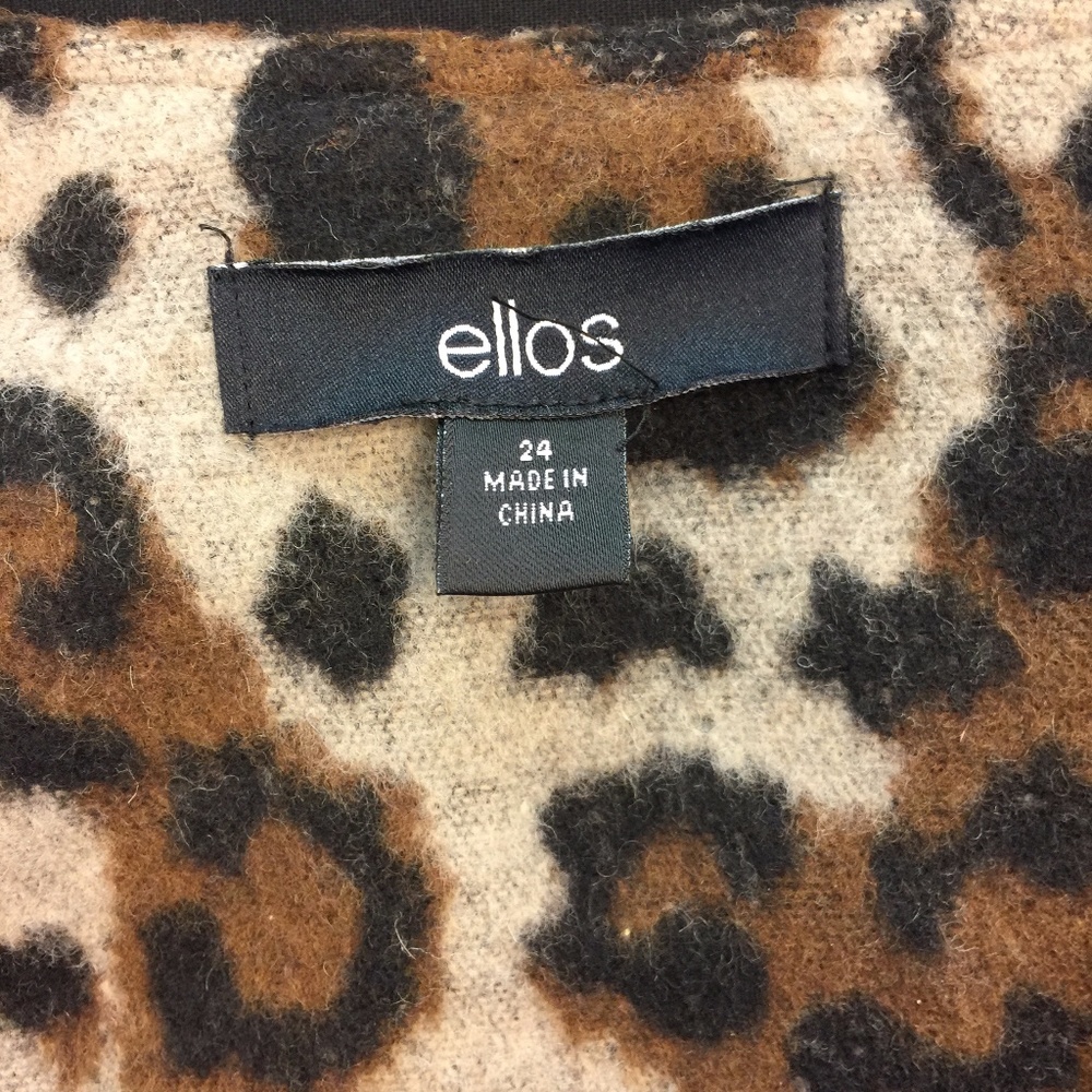 NWT Ellos Plus Size Leopard Print Moto Coat Wool - Picture 3 of 7